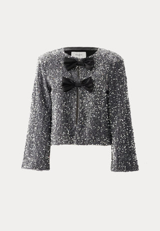 Bow Sequin Velvet Jacket