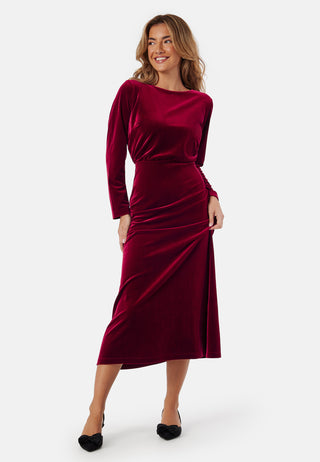 Bow Velvet Midi Dress