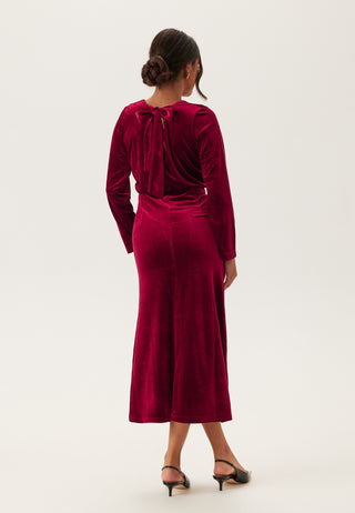 Bow Velvet Midi Dress