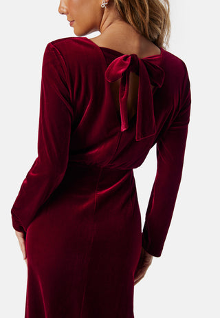 Bow Velvet Midi Dress