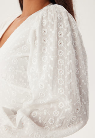 Broderie Anglaise Balloon Sleeve Dress