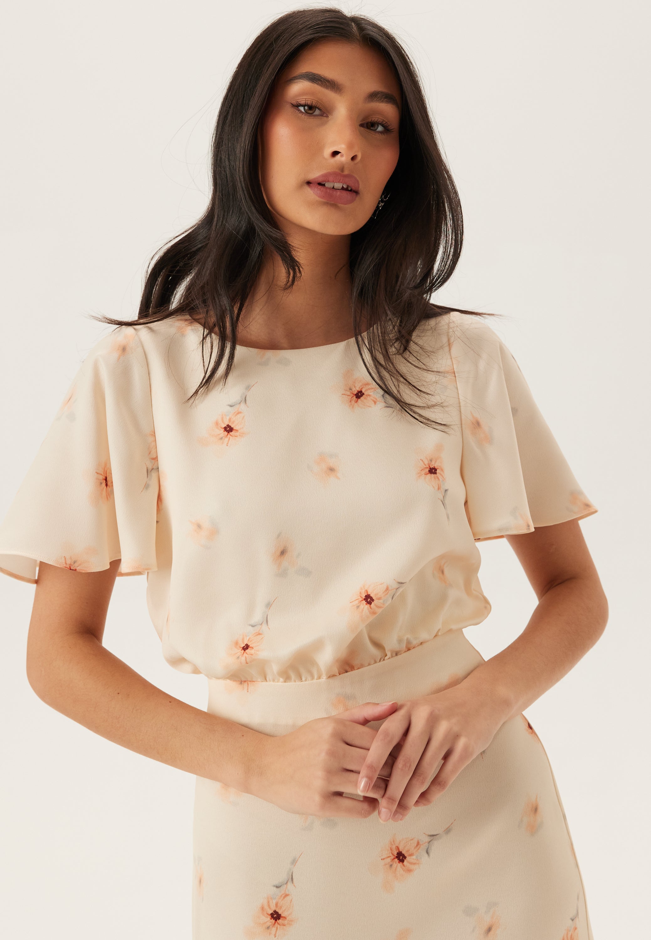 Butterfly Sleeve Ankle Dress