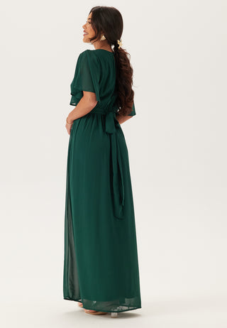 Butterfly Sleeve Chiffon Gown