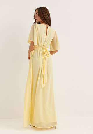 Butterfly Sleeve Chiffon Gown