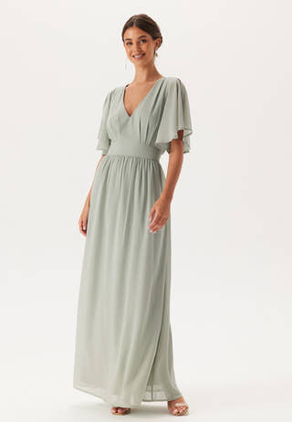 Butterfly Sleeve Chiffon Gown