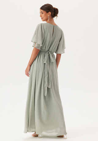 Butterfly Sleeve Chiffon Gown