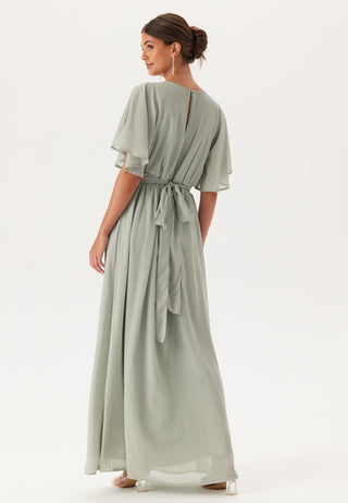 Butterfly Sleeve Chiffon Gown