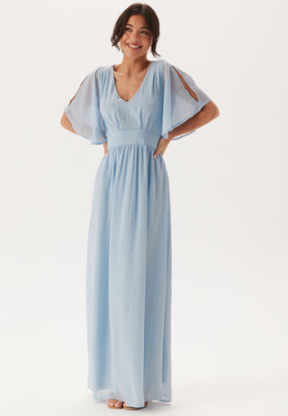 Butterfly Sleeve Chiffon Gown