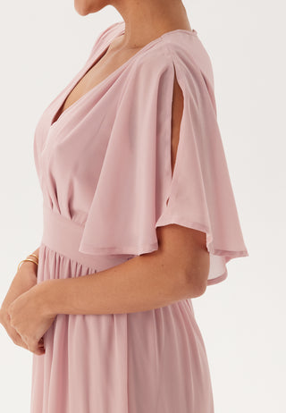 Butterfly Sleeve Chiffon Gown