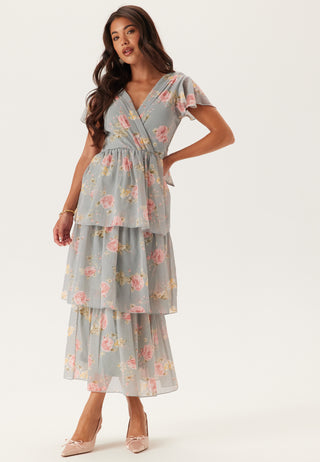 Butterfly Sleeve Flounce Kjole