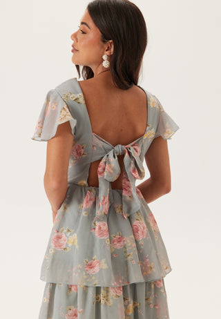 Butterfly Sleeve Flounce Kjole
