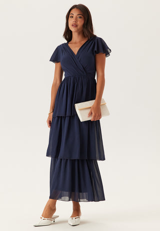 Butterfly Sleeve Flounce Dress