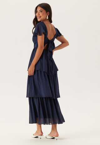 Butterfly Sleeve Flounce Dress