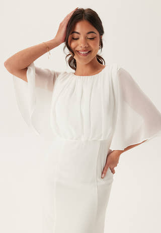 Butterfly Sleeve Mermaid Wedding Gown