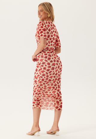 Butterfly Sleeve Mesh Ankle Dress