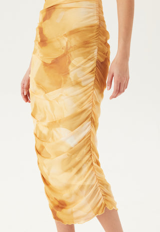 Butterfly Sleeve Mesh Ankle Dress