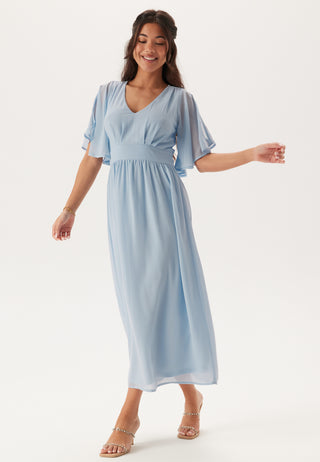Butterfly Sleeve Midi Dress