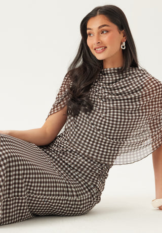 Cape Mesh Ankle Dress