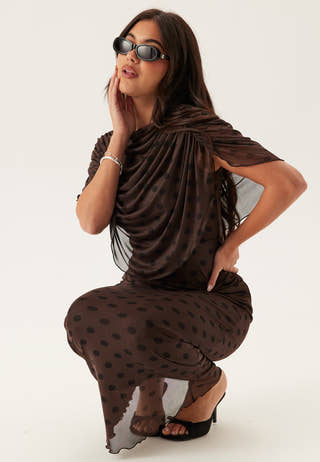 Cape Mesh Ankle Dress