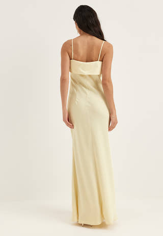 Cape Satin Maxi Dress