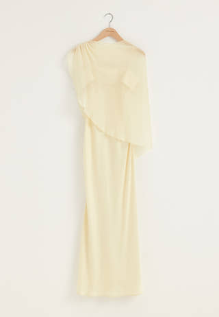 Cape Satin Maxi Dress