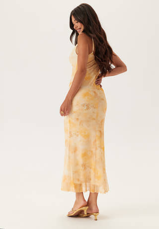 Cowl Neck Mesh Dress