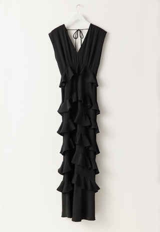 Deep V-Neck Volangkjole