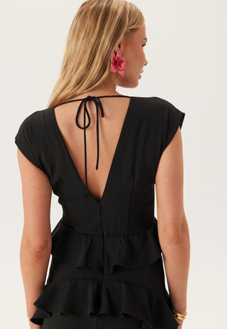 Deep V-Neck Volangkjole