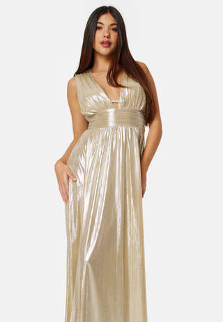 High slit metallic Gown