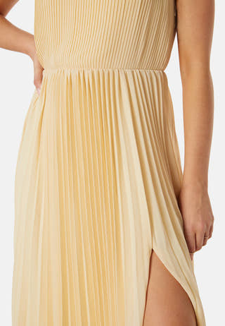 Pleated Halter Neck Gown