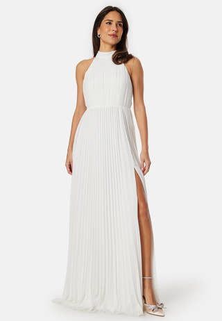 Pleated Halter Neck Wedding  Gown