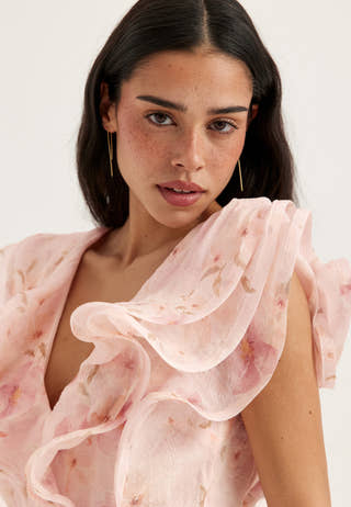 Flounce Sheer Top