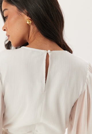 Frill Balloon Sleeve Dress