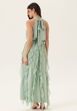 Frill Halterneck Ankle Dress