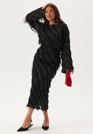 Fringe Flared Sleeve Blouse