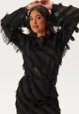 Fringe Flared Sleeve Blouse