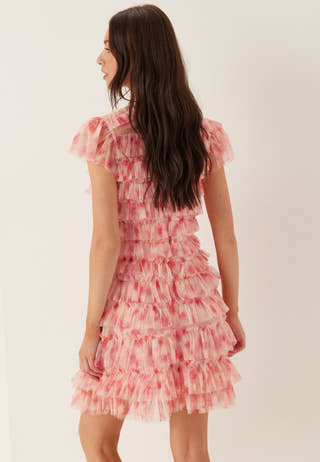 High Neck Tulle Frill Dress