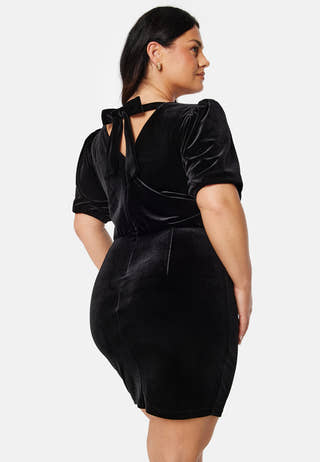 Bow Velvet Short Dress