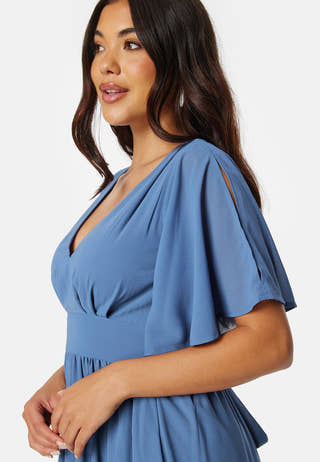 Butterfly Sleeve Chiffon Gown