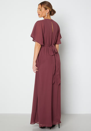 Butterfly Sleeve Chiffon Gown