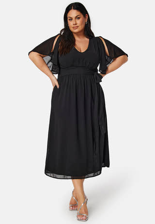 Butterfly Sleeve Midi Dress