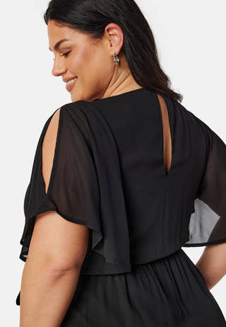 Butterfly Sleeve Midi Dress