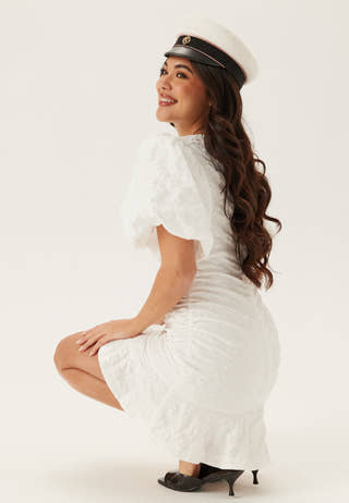 Jacquard Flounce Short Dress