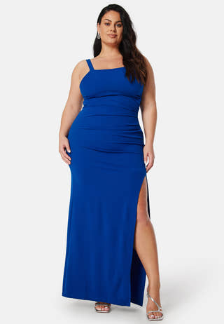 Square neck slit maxi  dress