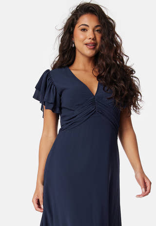 Flounce Sleeve Chiffon Dress