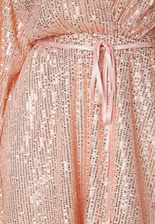 Sequin Balloon Sleeve Dress