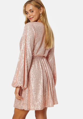 Sequin Balloon Sleeve Dress