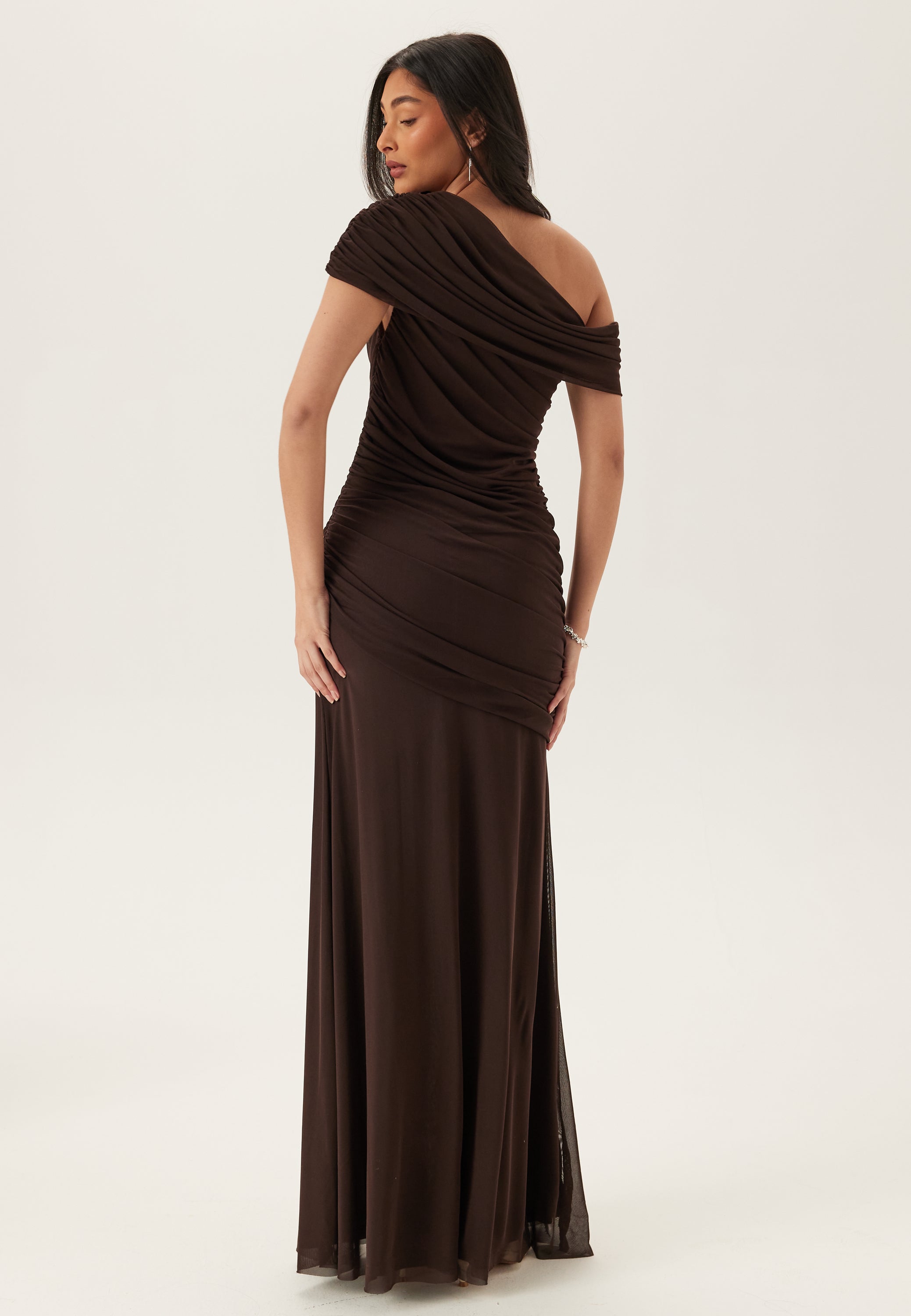 Off Shoulder Mesh Gown