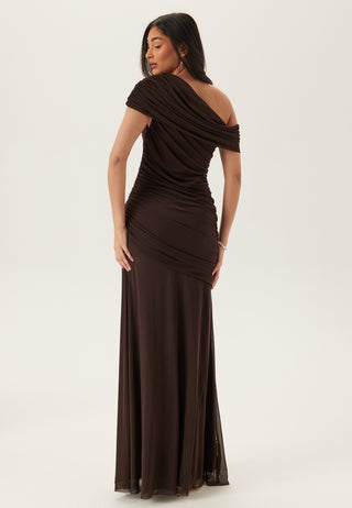 Off Shoulder Mesh Gown