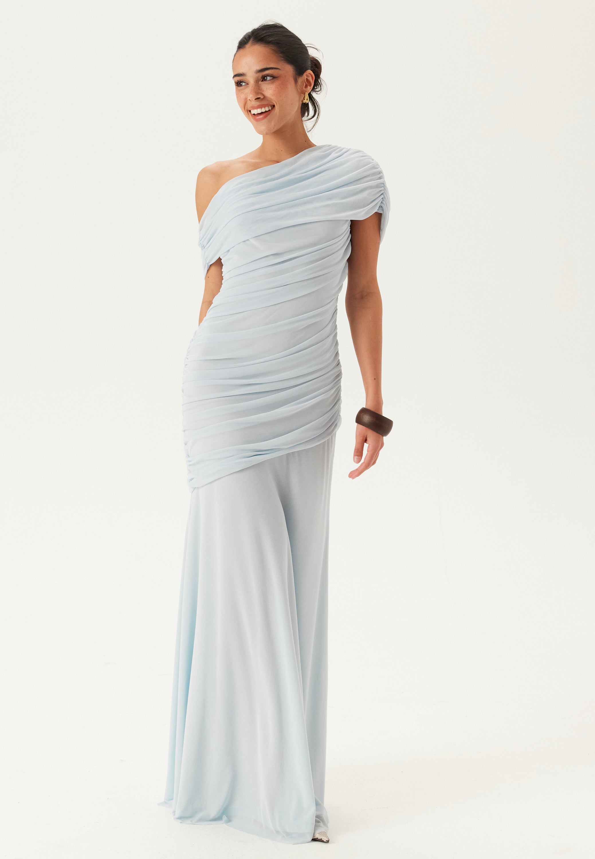 Off Shoulder Mesh Gown